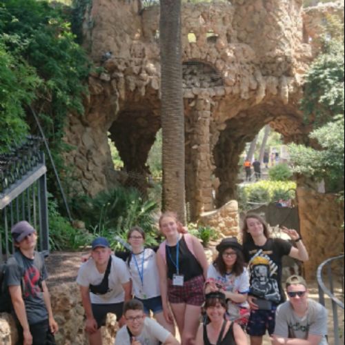 Group in Gaudi's private garden